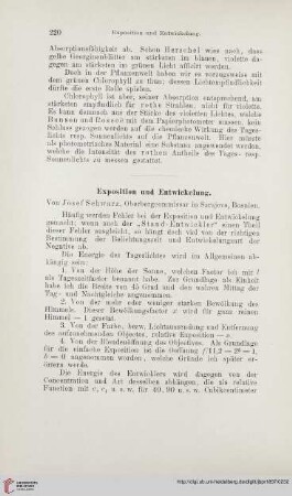 Exposition und Entwicklung