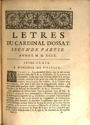 Letres Du Cardinal D'Ossat. 2