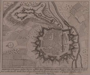 Plan der Befestigung von Freiburg, 1:10 000, Kupferstich, um 1710