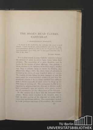 The boar's head tavern, Eastcheap. A Shakespearian research.