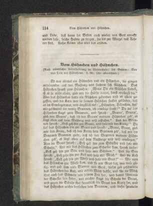 Vom Hühnchen und Hähnchen.