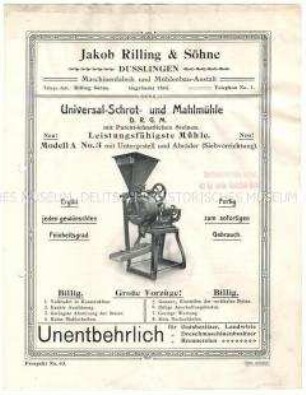 Universal-Schrot und Mahlmühle Modell A Nr. 3
