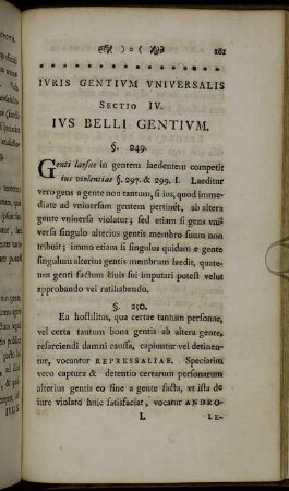 Sectio IV. Ius Belli Gentium.