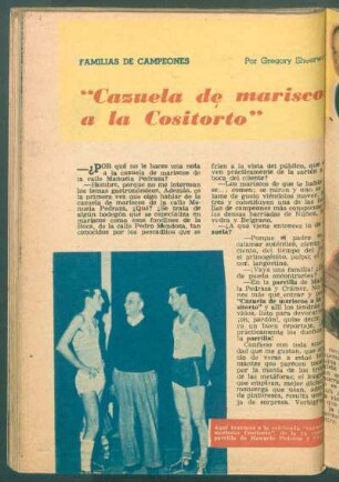 "Cazuela de marisco a la Cositorto" : Familias de campeones