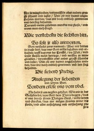 Die siebend Predig.