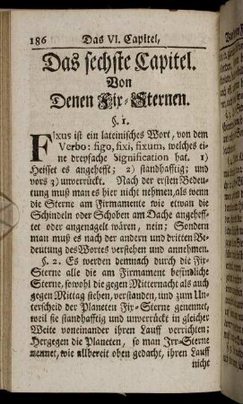 Das Sechste Capitel. Von Denen Fix-Sternen.