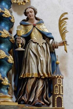Frankreich. Alsace. Haut Rhin. Lautenbach. Kirche Saint Michel et Gangolphe. Detail Nebenaltar