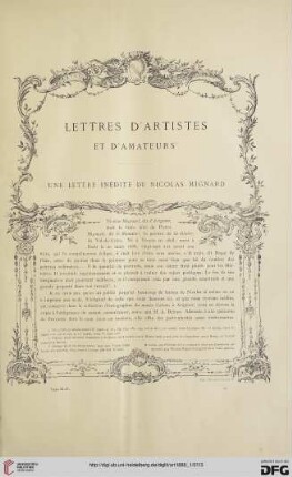 14: Lettres d'artistes et d'amateurs : une @lettre inédite de Nicolas Mignard