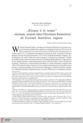 80: "Kiosque à la turque" - nieznany projekt Jana Chrystiana Kamsetzera do Łazienek Stanisława Augusta