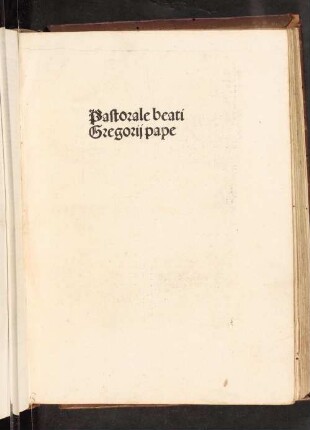 Pastorale beati Gregorij pape