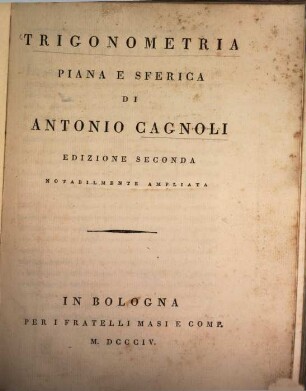 Trigonometria piana e sferica