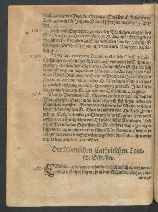 Der Römischen Catholischen Teutsche Schrifften.