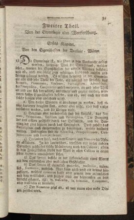 Zweiter Theil. Von der Etymologie oder Wortforschung.