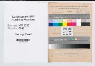 Entnazifizierung Ewald Nieding , geb. 12.12.1896 (Polizeibeamter)