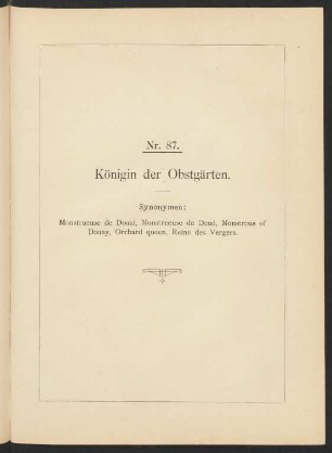 Nr. 87. Königin der Obstgärten