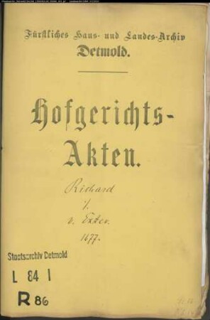 Richard, Leutnants Erben gegen Albert von Exter, Meier zu Iggenhausen - Immission (Besitzeinweisung)