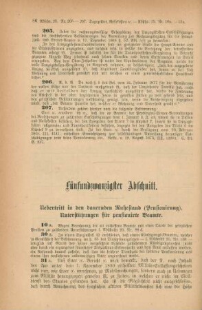 Fünfundzwanzigster Abschnitt. Uebertritt in den dauernden Ruhestand