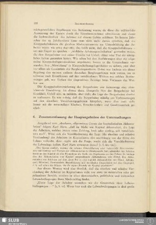 6. Zusammenfassung der Hauptergebnisse der Untersuchungen