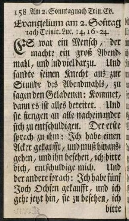 158-169, Evangelium am 2. Sonntag nach Trinit. - Evangelium am 4. Sonntag nach Trinit.