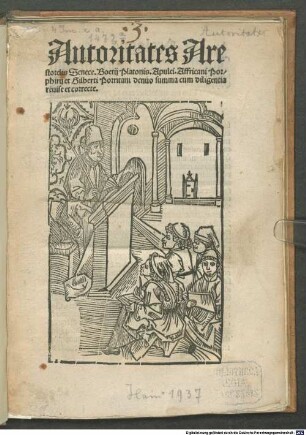 Auctoritates Aristotelis, Senecae, Boethii, Platonis, Apulei, Empedoclis, Porphyrii et Gilberti Porretani