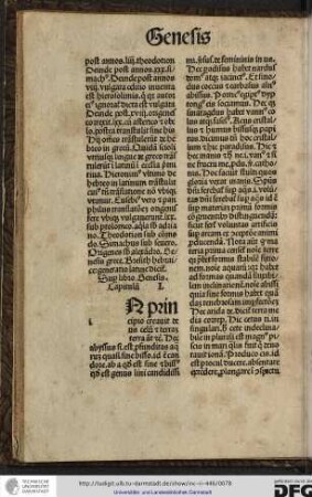 Super libro Genesis. Capitulum I.