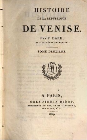 Histoire de la république de Venise, 2