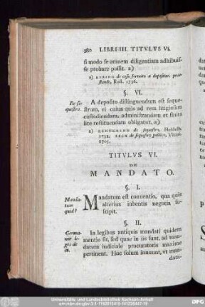 Titulus VI. De Mandato.