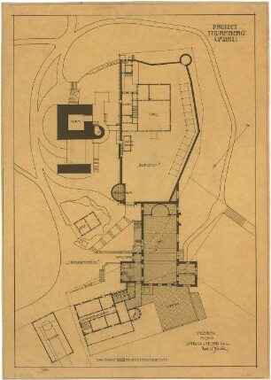 Billing, Hermann; Karlsruhe; Turmberg-Gaststätte, Erweiterung - Lageplan