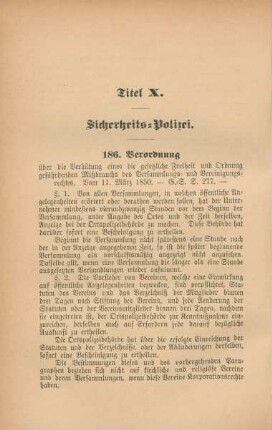 Titel X. Sicherheits-Polizei