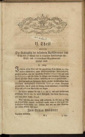 Zum Ersten Abschnitt [...].