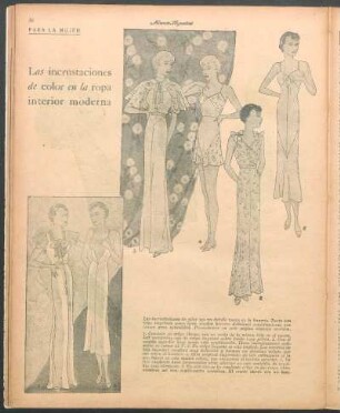 Las incrustaciones de color en la ropa interior moderna [Dibujos] : Para la mujer