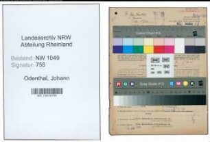 Entnazifizierung Johann Odenthal , geb. 15.06.1894 (Kaufmann)
