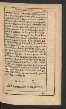 Caput X. De Humanitate in genere.