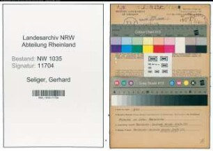Entnazifizierung Gerhard Seliger , geb. 14.12.1914 (Steiger)