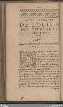 Liber Secundus De Logicae Definitione Et Distributione