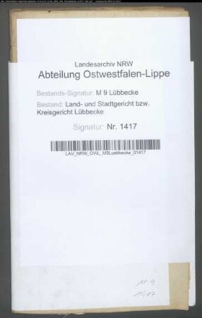 Erblasser: Vogt gt. Tirre, Heinrich Friedrich Wilhelm; Erblasser: Vogt, Marie Ilsabein, geb. Schäfer: