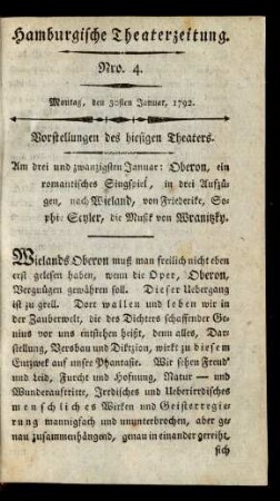 Nro. 4. Montag, den 30sten Januar, 1792