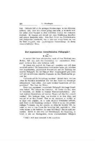 Zur sogenannten vermittelnden Pädagogik
