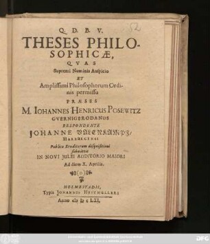 Theses Philosophicae
