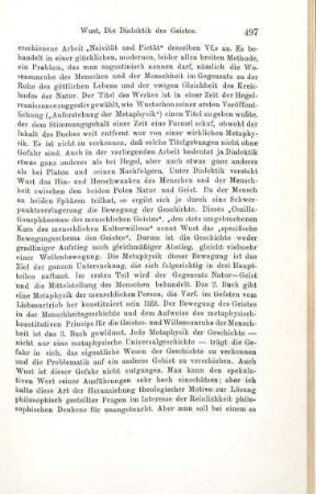 496-498 [Rezension] Wust, Peter, Die Dialektik des Geistes