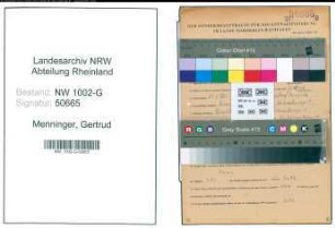 Entnazifizierung Gertrud Menninger, geb. 24.06.1920 ()