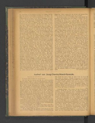 Aufruf zur Jung-Deutschland-Spende.
