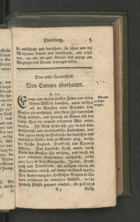 Das erste Hauptstück. Von Europa überhaupt.