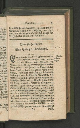Das erste Hauptstück. Von Europa überhaupt.