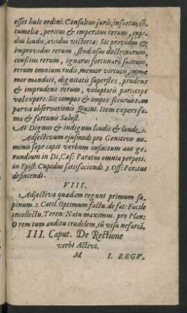 III. Caput. De Rectione verbi Activi.