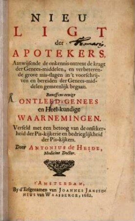 Nieu ligt der Apotekers