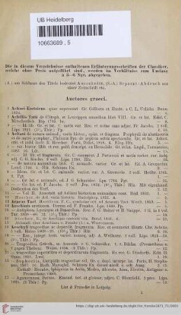 Auctores graeci (Nr. 1 - 1228)