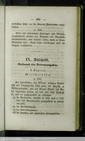 IX. Abschnitt. Aufwand für Nebenausgaben