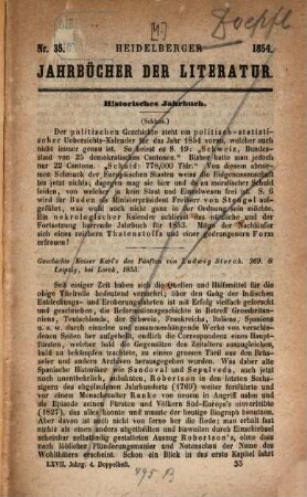 [Sammlung von Rezensionen aus Heidelberger Jahrbücher der Literatur 1854 - 1865]