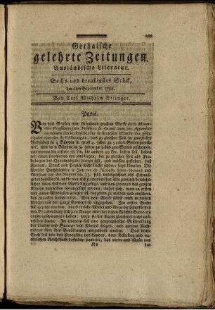Sechs und dreyßigstes Stück, den 6ten September, 1788.